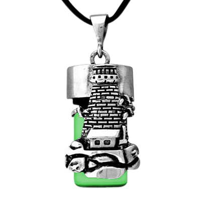 Lighthouse Green Ash Urn Necklace